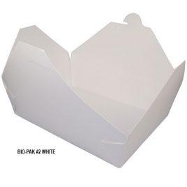 Bio-Pak 49oz Fold-To-Go Box #2 (White)