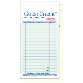 NCCO G7000 Guest Checks: 3.40″ x 6.75″