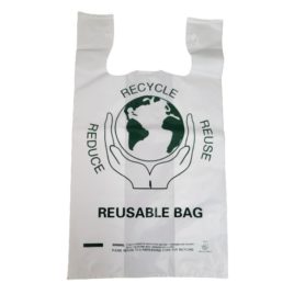 Medium Reusable T-Shirt Bag: 10″x6″x20″